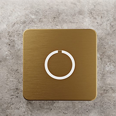 Square Modern Brass Doorbell Button by Luxello Door Bells